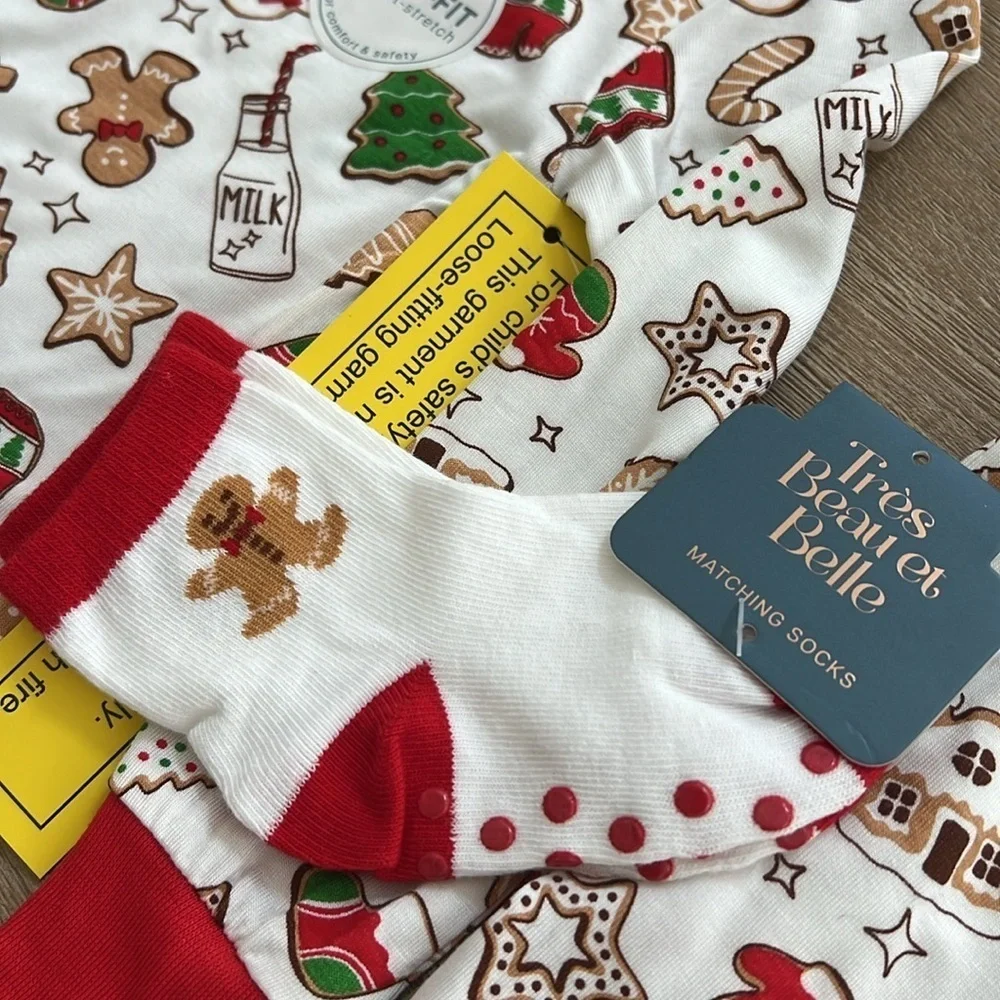 🎄Tres Beau et Belle Toddler Bamboo Christmas Pajama Set 12 months